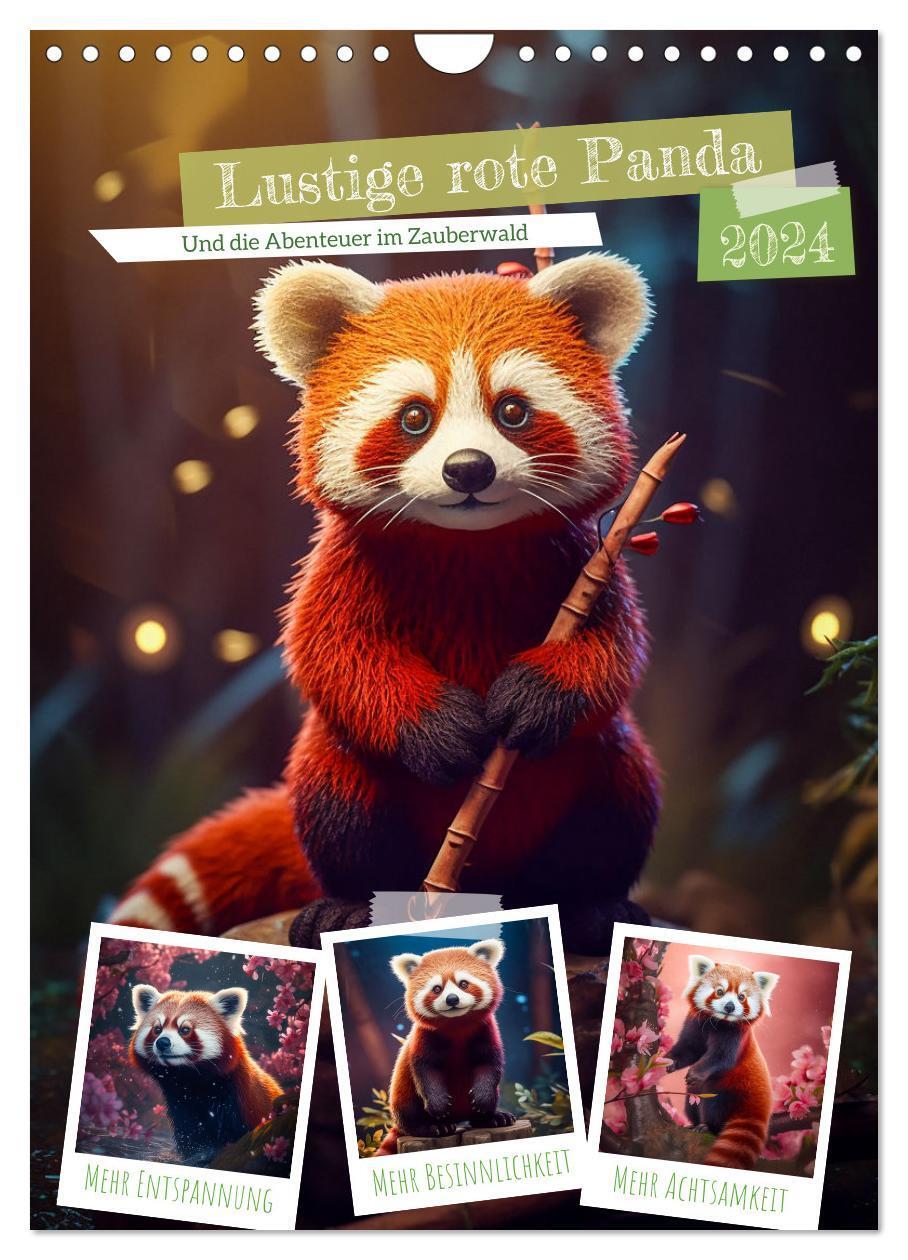 Cover: 9783675542341 | Lustige rote Panda (Wandkalender 2024 DIN A4 hoch), CALVENDO...