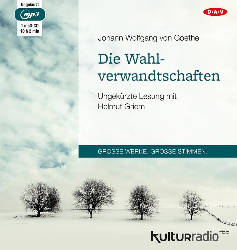 Cover: 9783862318636 | Die Wahlverwandtschaften | Ungekürzte Lesung mit Helmut Griem | Goethe