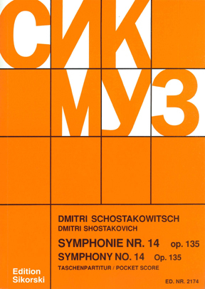 Cover: 9790003017389 | Symphony No.14 Op.135 | Dimitri Shostakovich | Studienpartitur | 1987