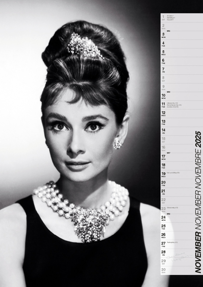 Bild: 9798893610130 | Audrey Hepburn Kalender 2025 | Glamour Film Stars | Kalender | 14 S.