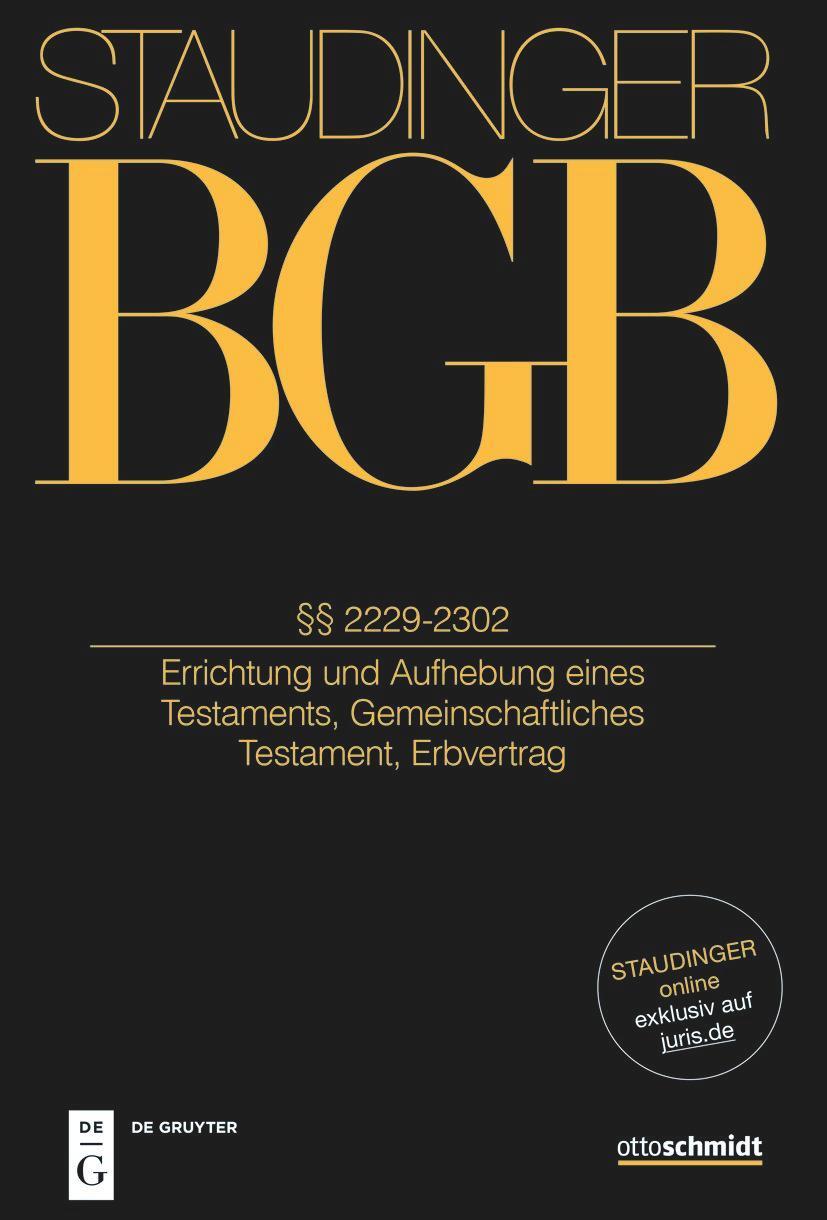 Cover: 9783805913249 | Staudingers Kommentar BGB §§ 2229-2302 | Wolfgang Baumann (u. a.) | X