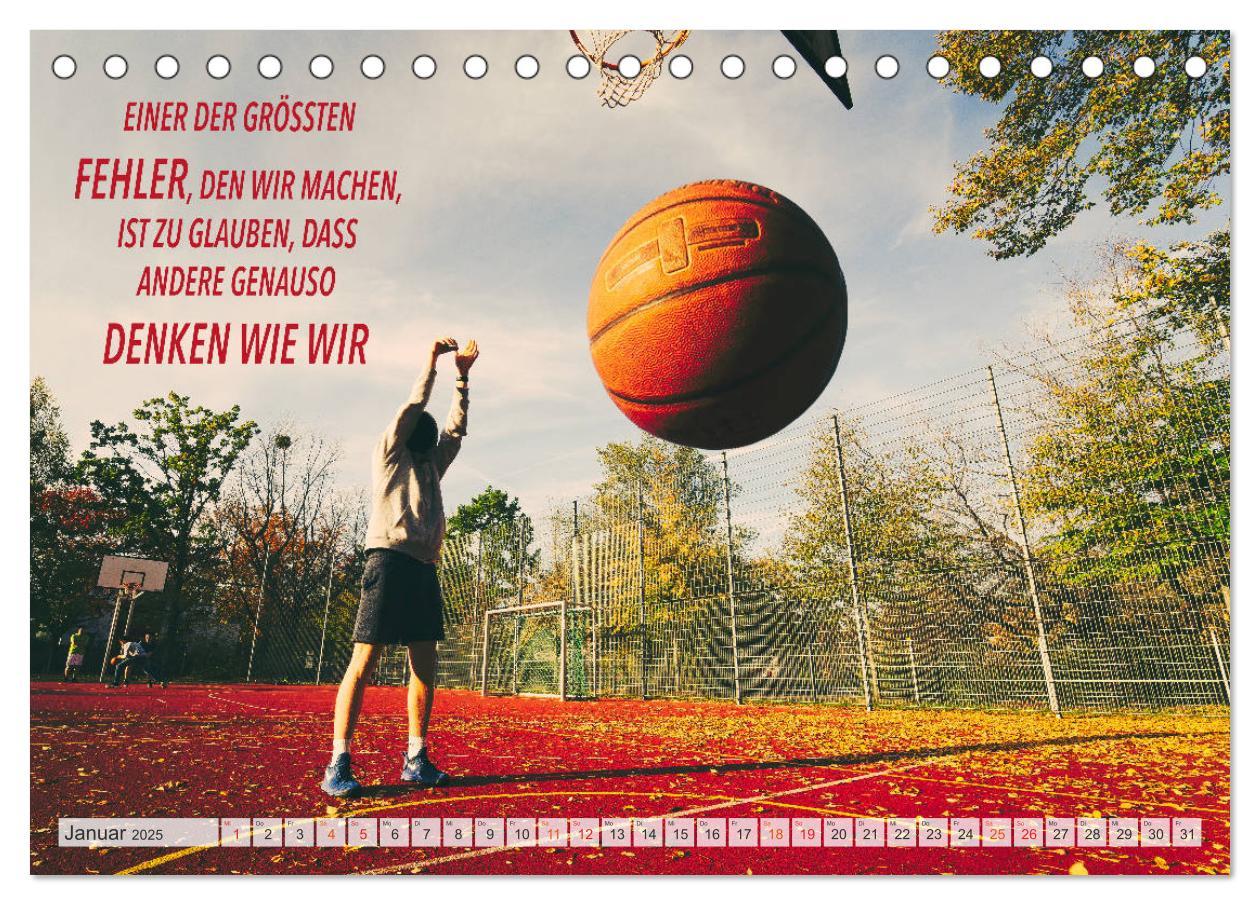 Bild: 9783435122059 | Positive Sprüche - Motivation und Basketball (Tischkalender 2025...