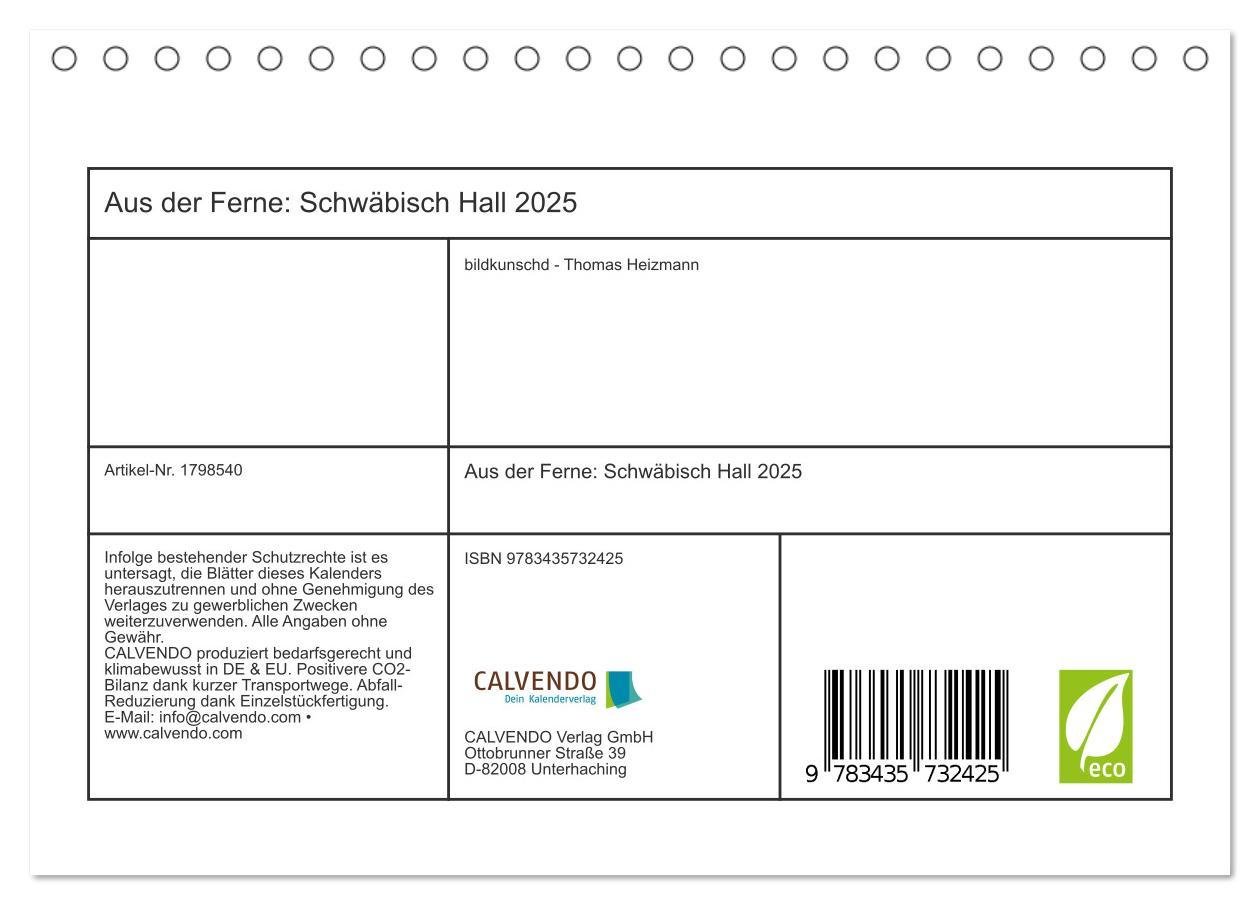 Bild: 9783435732425 | Aus der Ferne: Schwäbisch Hall 2025 (Tischkalender 2025 DIN A5...