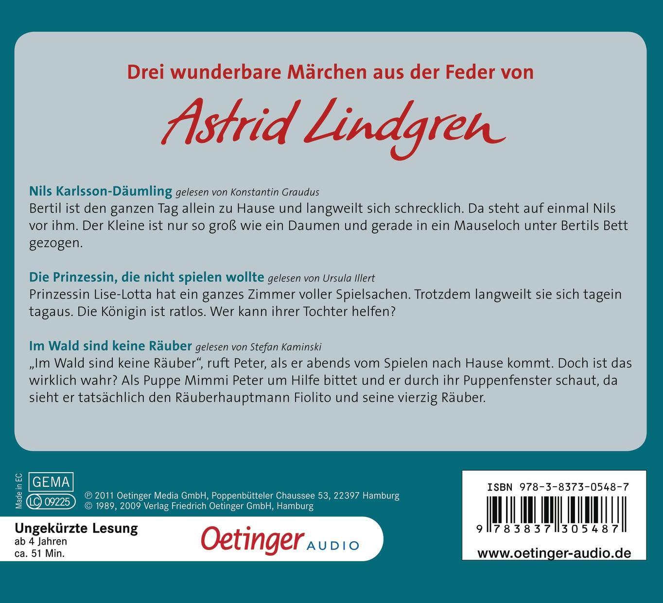 Rückseite: 9783837305487 | Nils Karlsson-Däumling und andere Geschichten | Astrid Lindgren | CD