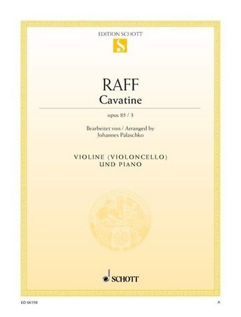 Cover: 9790001088985 | Cavatine Opus 85/3 | Joseph-Joachim Raff | Buch | Schott Music