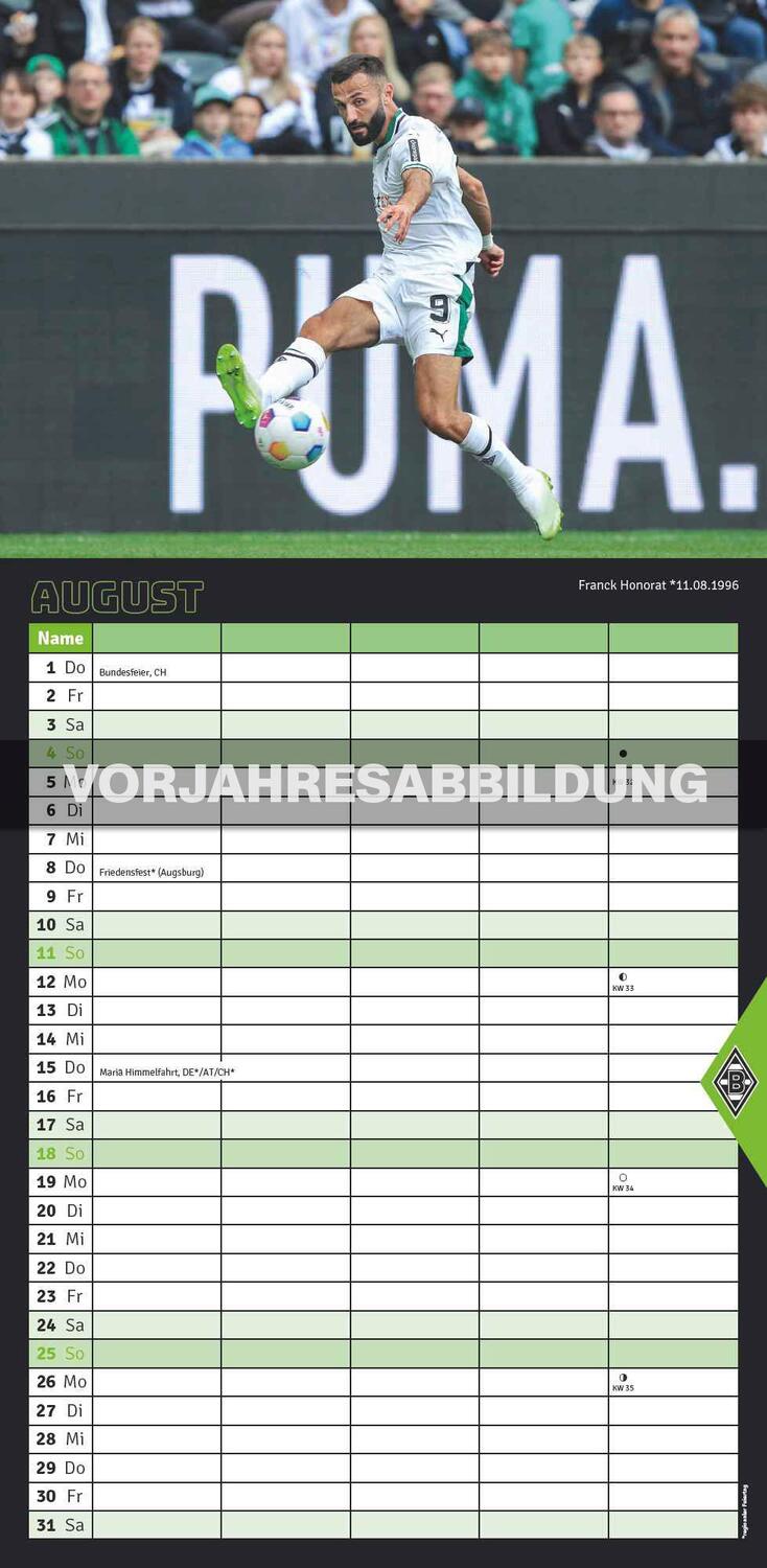 Bild: 4002725994387 | Borussia Mönchengladbach 2025 - Familien-Planer - Fan-Kalender -...