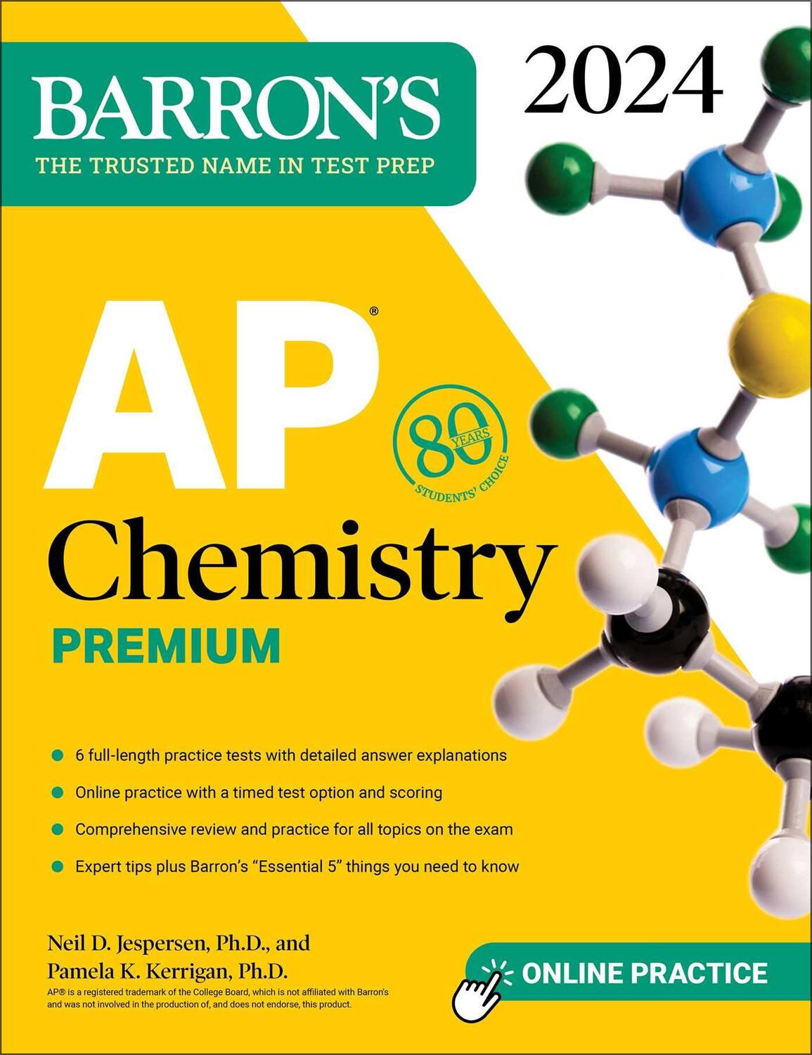 Cover: 9781506287652 | AP Chemistry Premium, 2024: 6 Practice Tests + Comprehensive Review...