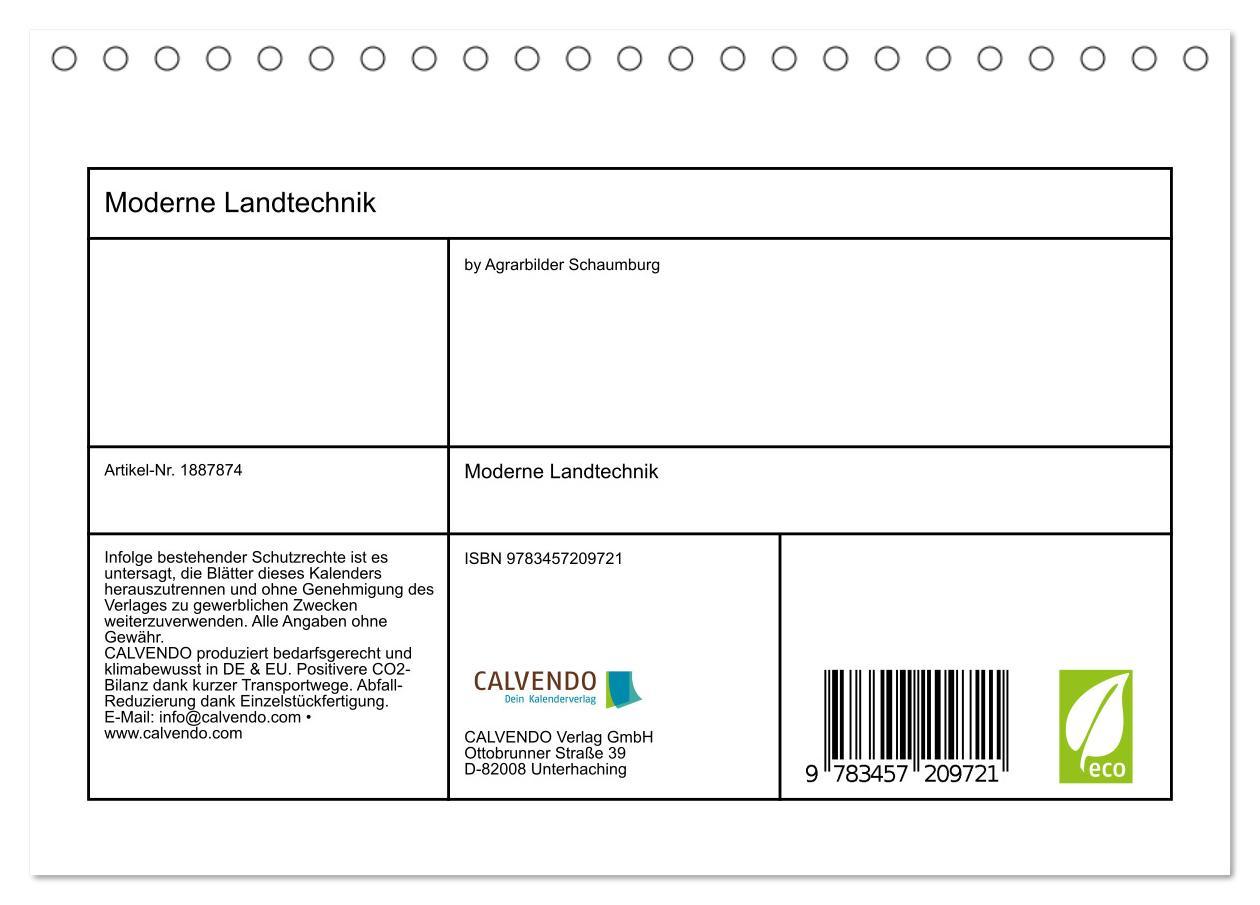 Bild: 9783457209721 | Moderne Landtechnik (Tischkalender 2025 DIN A5 quer), CALVENDO...