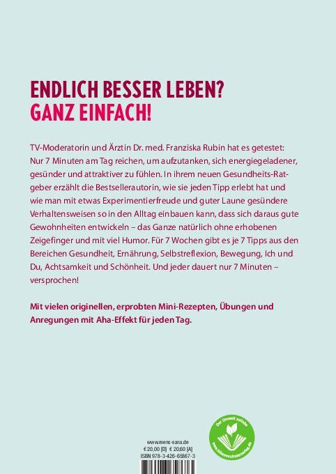 Rückseite: 9783426658673 | 7 Minuten am Tag | Franziska Rubin | Taschenbuch | 176 S. | Deutsch