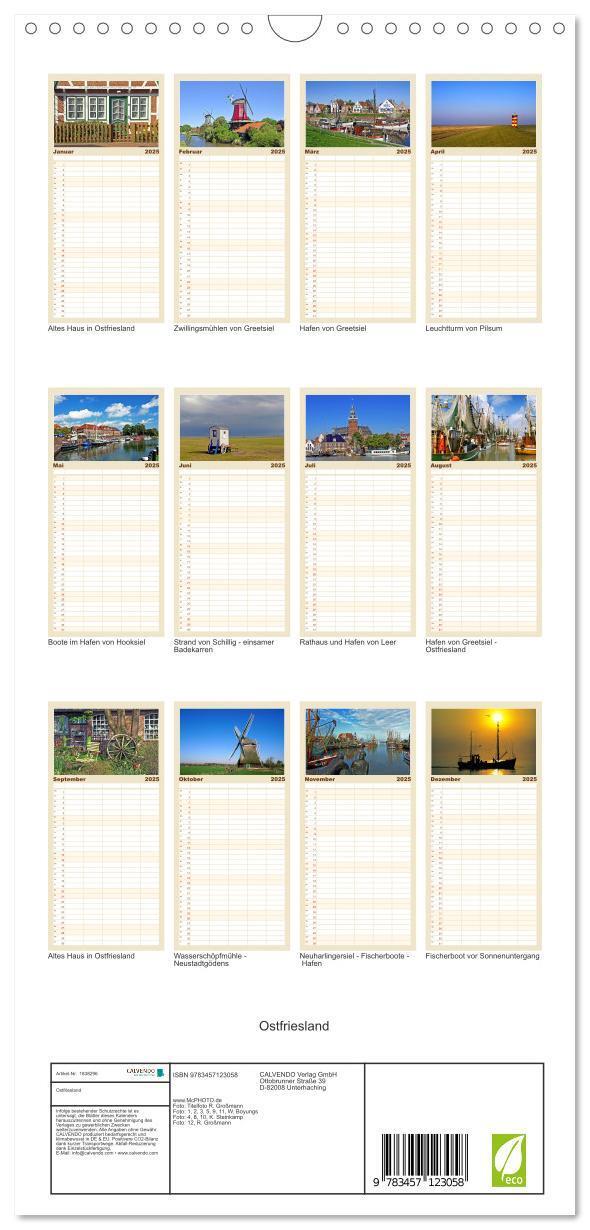 Bild: 9783457123058 | Familienplaner 2025 - Ostfriesland mit 5 Spalten (Wandkalender, 21...