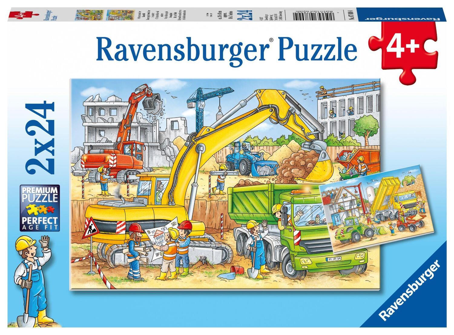 Cover: 4005556078004 | Viel zu tun auf der Baustelle. Puzzle 2 x 24 Teile | Spiel | Deutsch