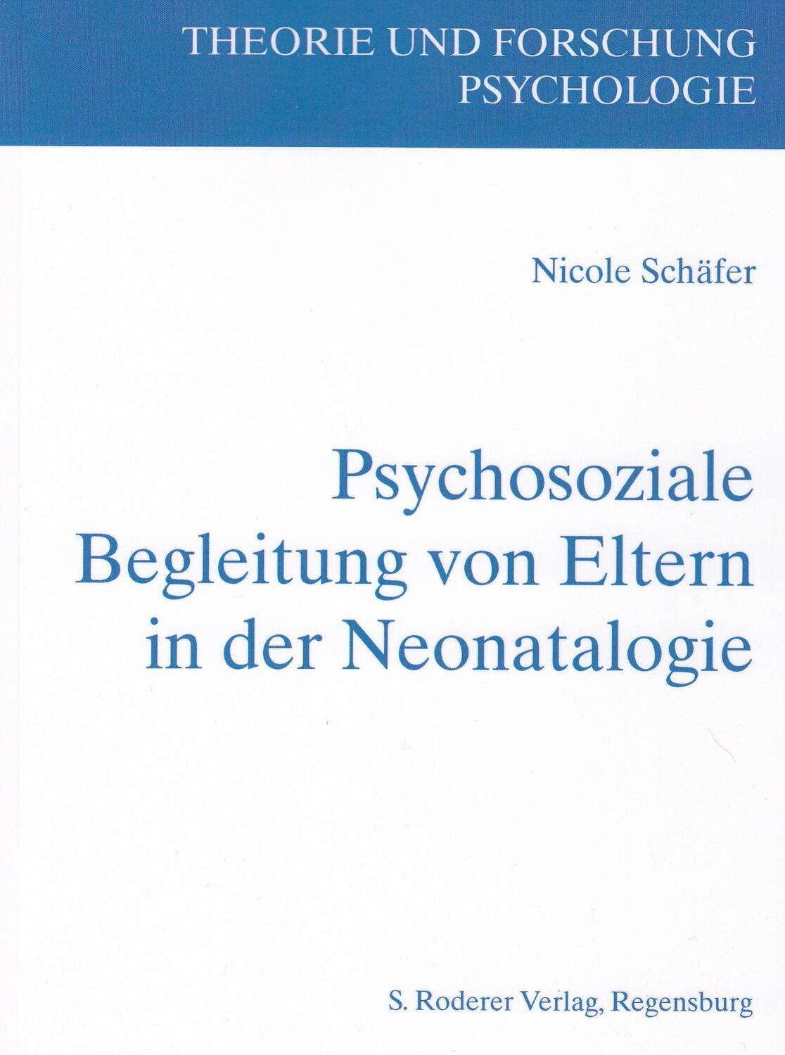 Cover: 9783897838239 | Psychosoziale Begleitung von Eltern in der Neonatologie | Schäfer