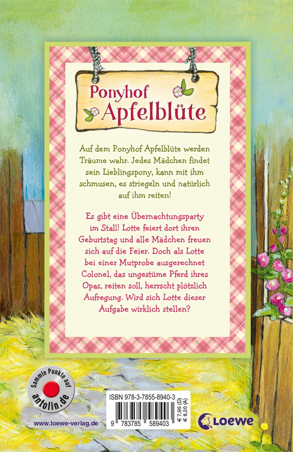 Rückseite: 9783785589403 | Ponyhof Apfelblüte 12 - Lotte und die Übernachtungsparty | Pippa Young