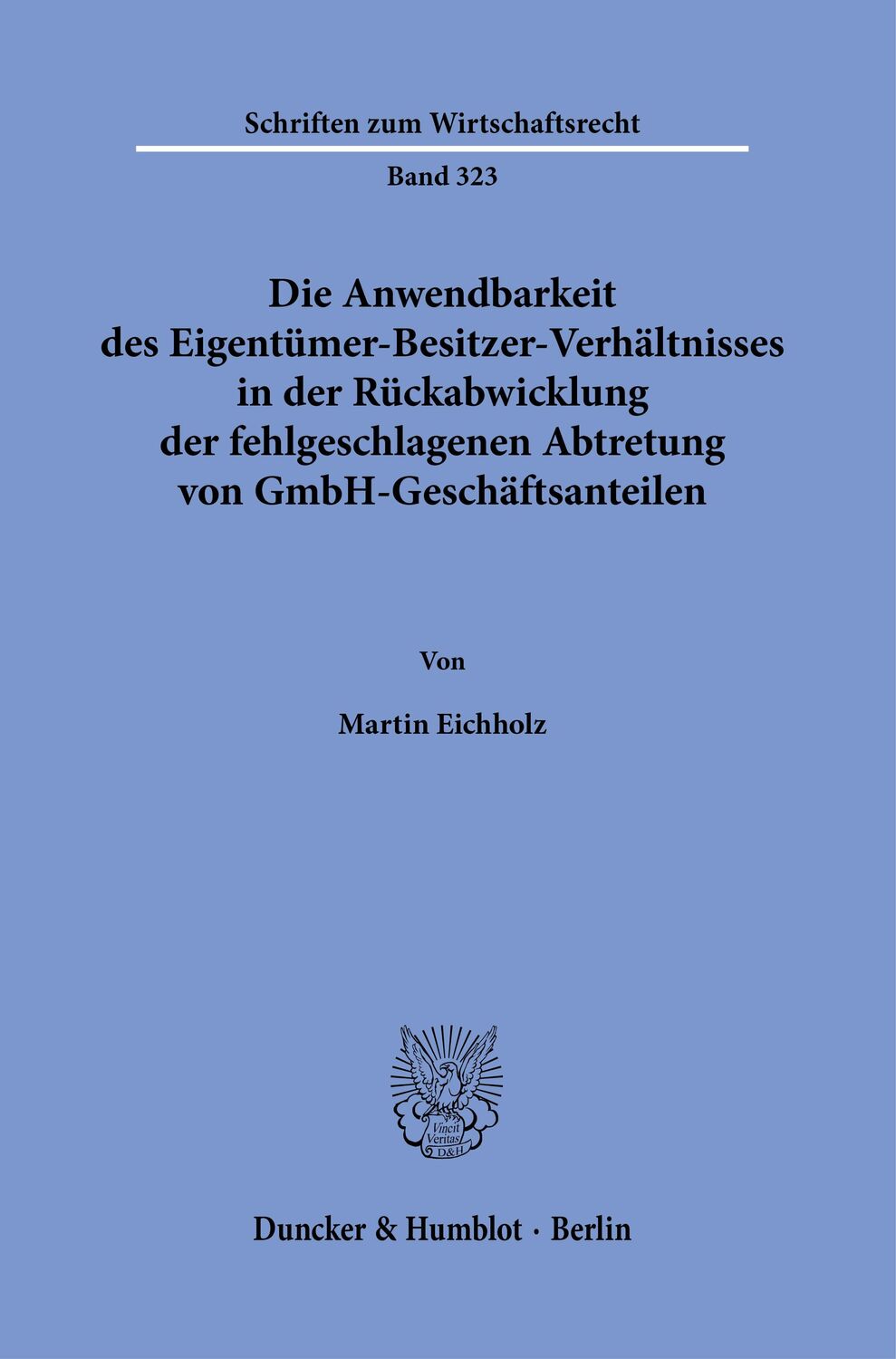 Cover: 9783428181834 | Die Anwendbarkeit des Eigentümer-Besitzer-Verhältnisses in der...