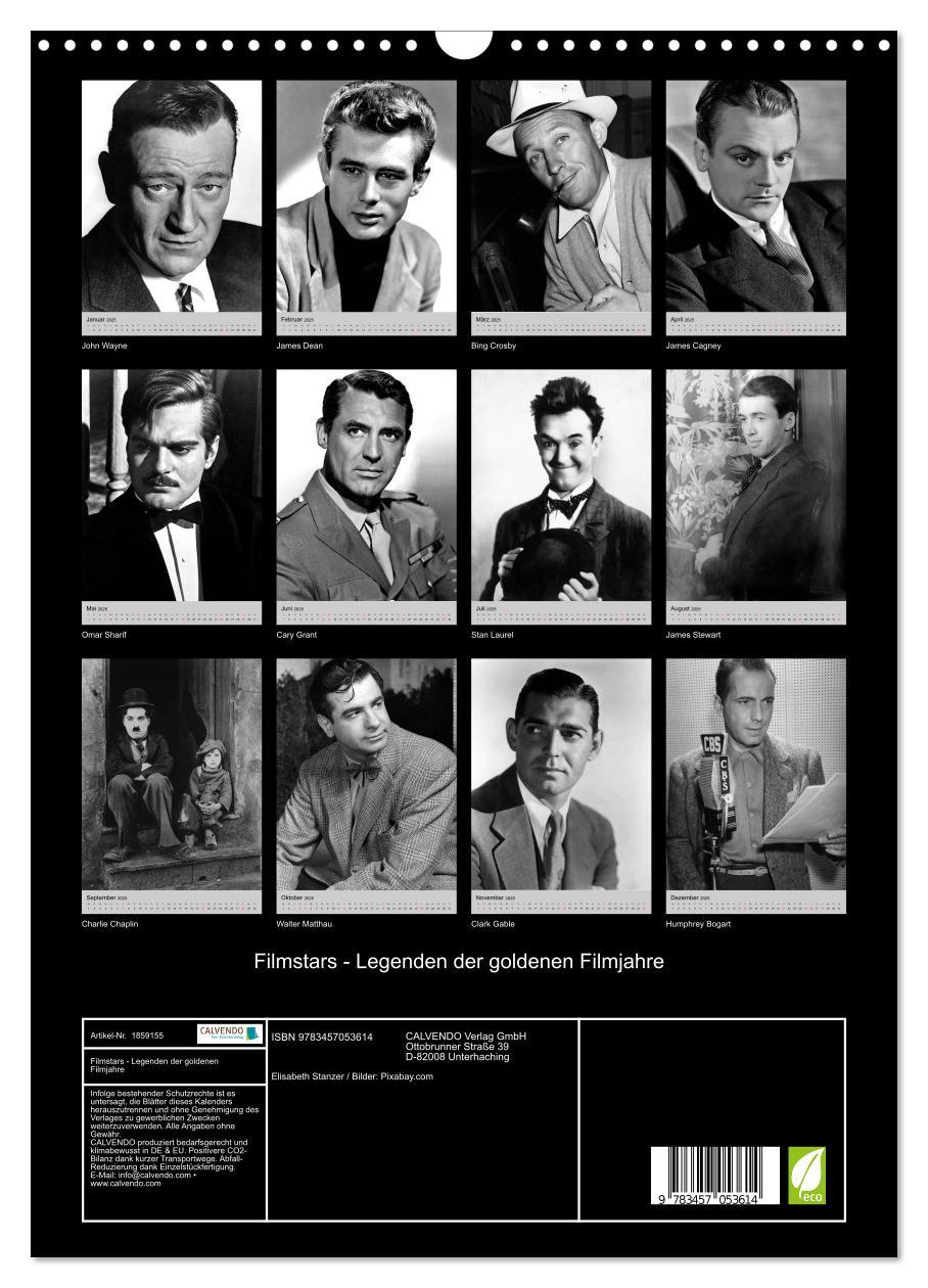 Bild: 9783457053614 | Filmstars - Legenden der goldenen Filmjahre (Wandkalender 2025 DIN...