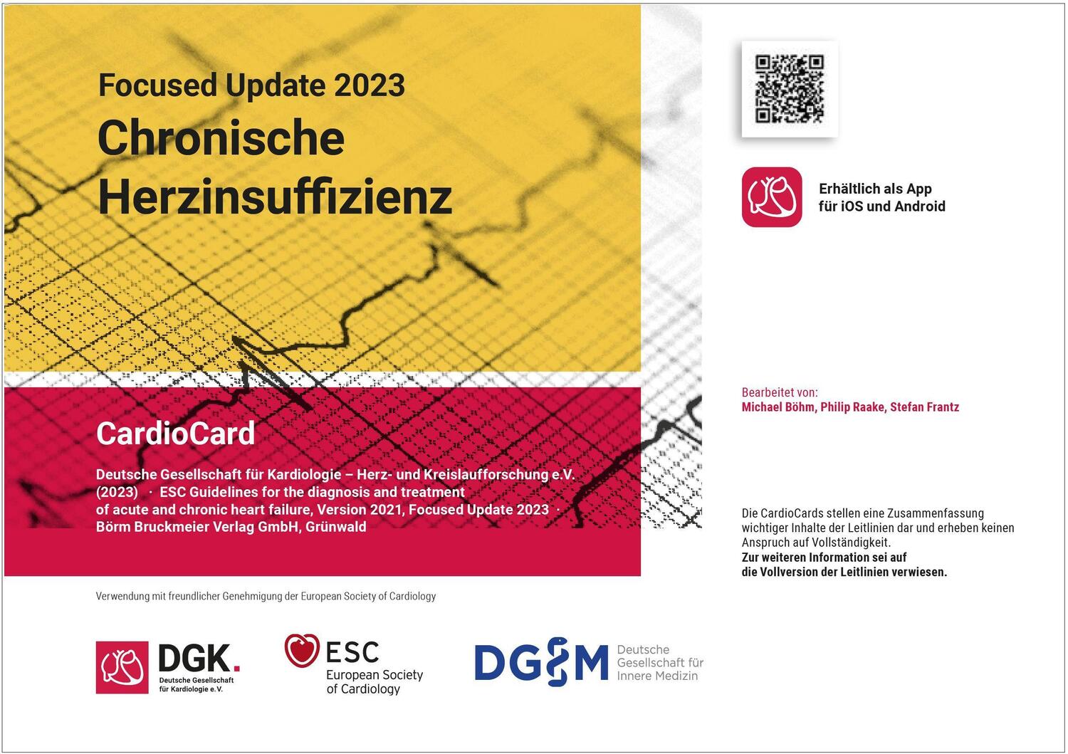 Cover: 9783898626767 | Chronische Herzinsuffizienz | CardioCard, Focused Update 2023 | Buch