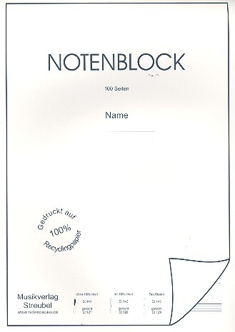 Cover: 9990051668735 | Notenblock 12 Systeme ohne Hilfslinien Din A4, 100 Seiten, 50...