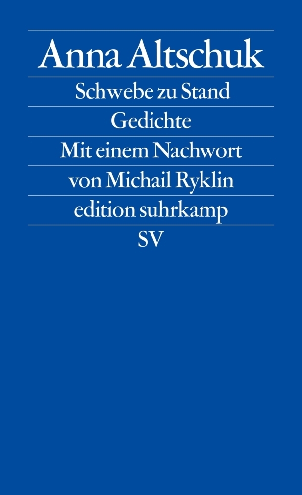 Cover: 9783518126103 | Schwebe zu Stand | Gedichte. Mit e. Nachw. v. Michail Ryklin. | Buch