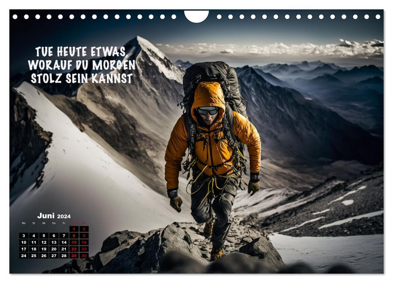 Bild: 9783675616615 | Motivation und Bergsteigen (Wandkalender 2024 DIN A4 quer),...