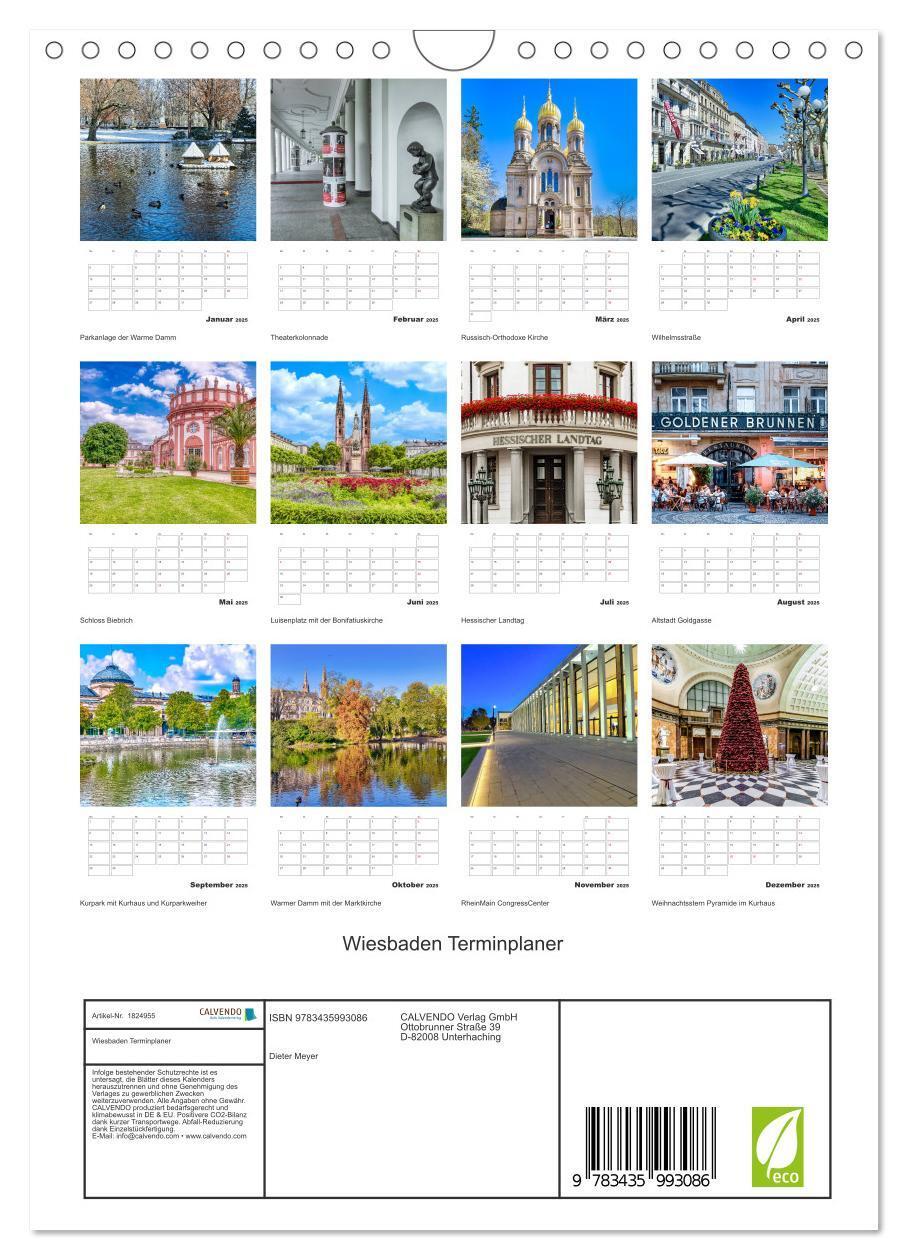 Bild: 9783435993086 | Wiesbaden Terminplaner (Wandkalender 2025 DIN A4 hoch), CALVENDO...