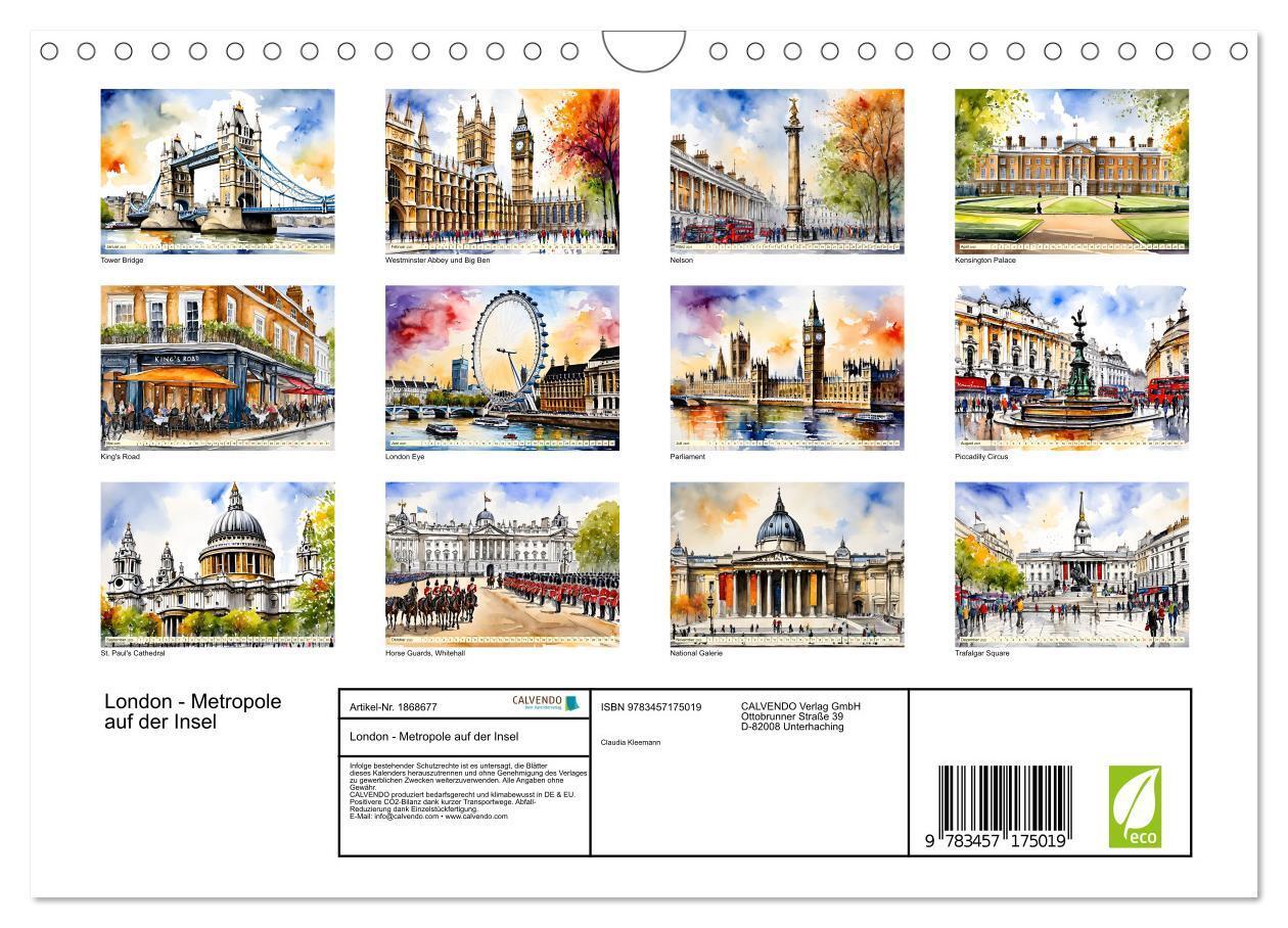 Bild: 9783457175019 | London - Metropole auf der Insel (Wandkalender 2025 DIN A4 quer),...