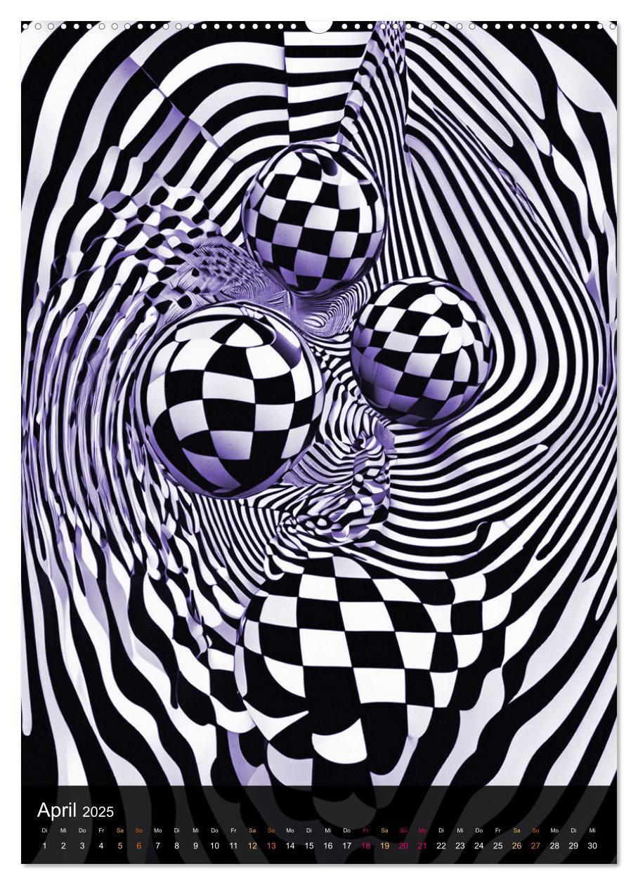 Bild: 9783383828249 | OP Art Nichts für schwache Augen (Wandkalender 2025 DIN A2 hoch),...