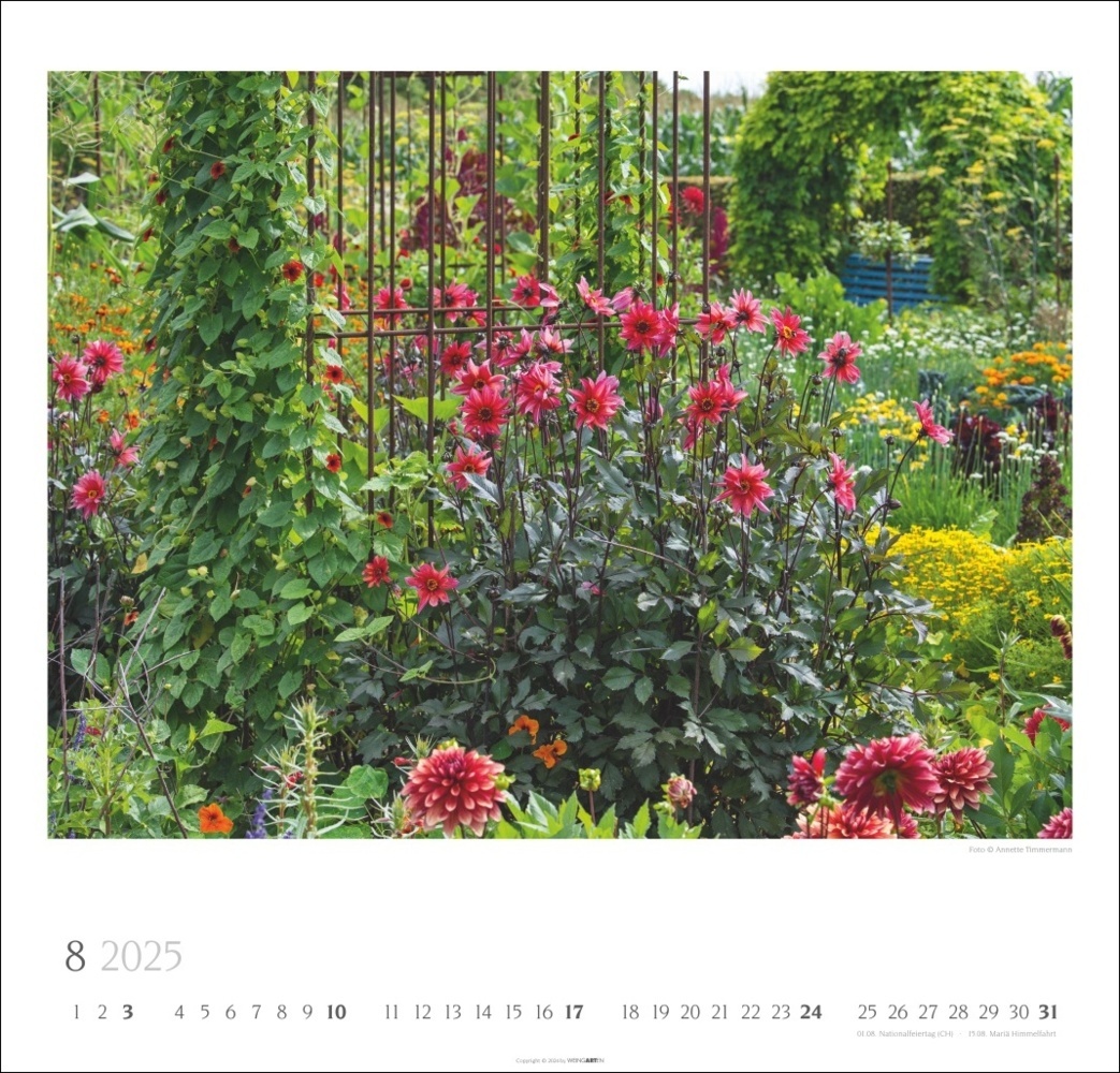 Bild: 9783839900260 | Bauerngärten Kalender 2025 | Annette Timmermann | Kalender | 14 S.