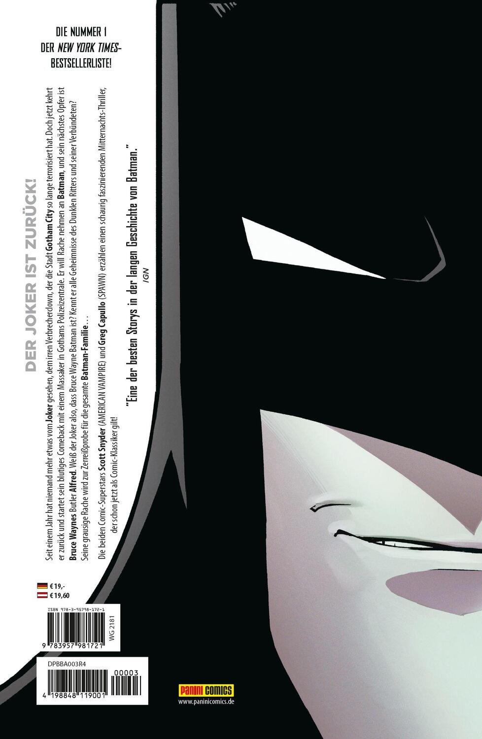 Rückseite: 9783957981721 | Batman 03: Der Tod der Familie | Scott Snyder (u. a.) | Taschenbuch