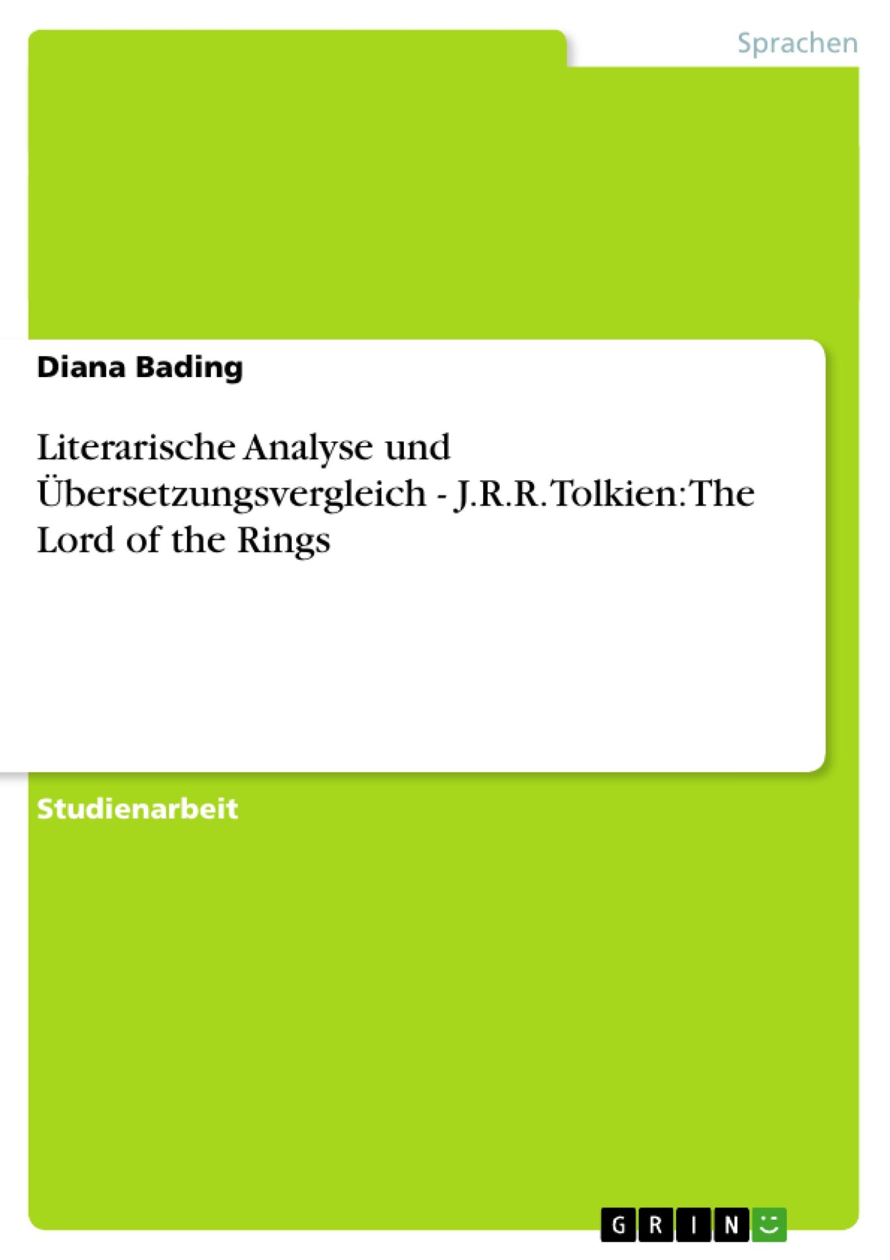 Cover: 9783656523499 | Literarische Analyse und Übersetzungsvergleich - J.R.R. Tolkien:...