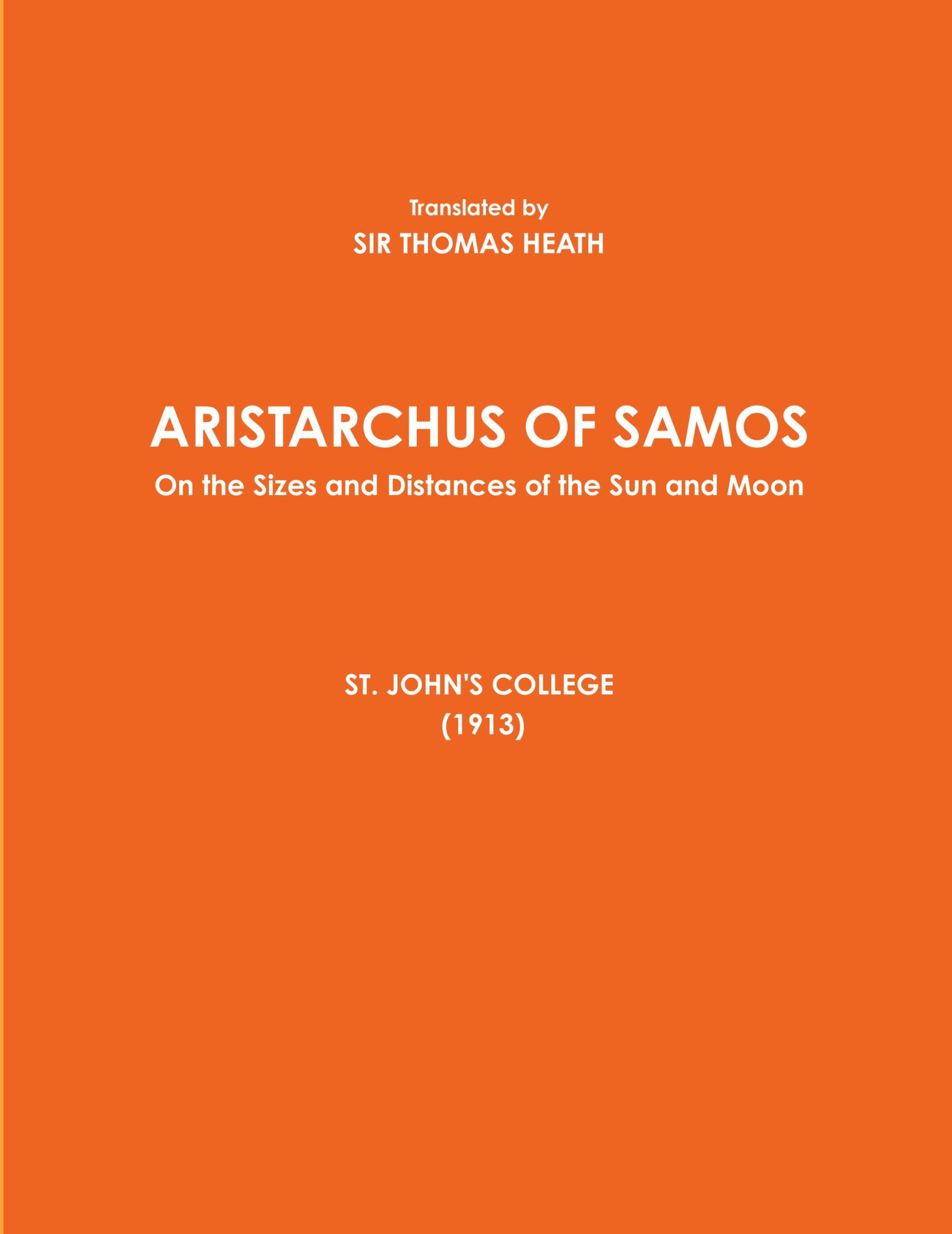 Cover: 9781794710856 | ARISTARCHUS OF SAMOS - On the Sizes and Distances of the Sun and...