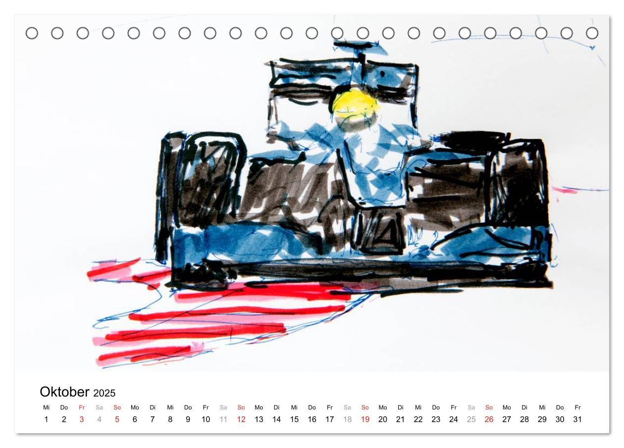 Bild: 9783435707089 | Illustrationen Formel 1 Rennwagen (Tischkalender 2025 DIN A5 quer),...