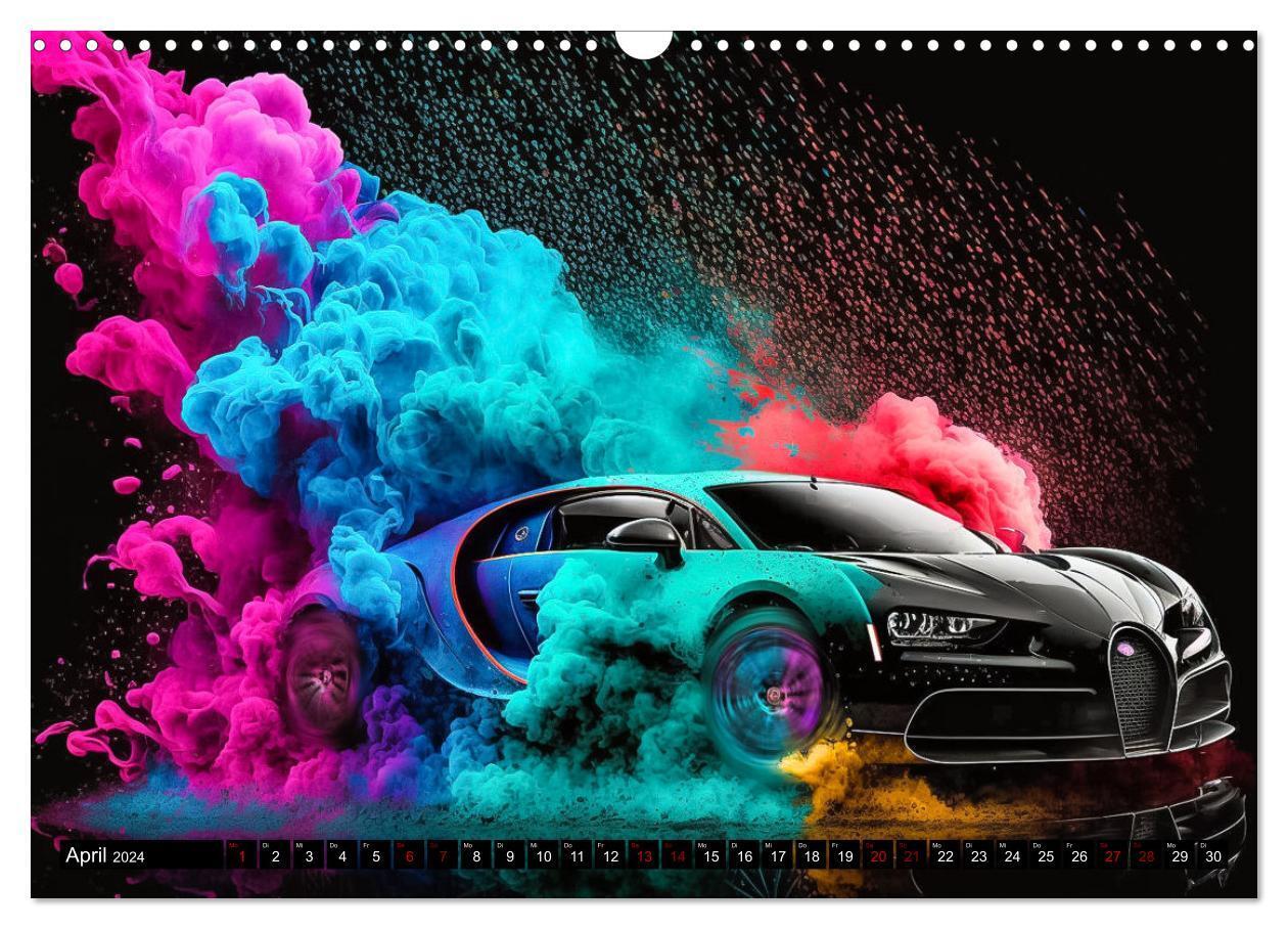 Bild: 9783675443129 | Supercars im Farbenrausch (Wandkalender 2024 DIN A3 quer), CALVENDO...