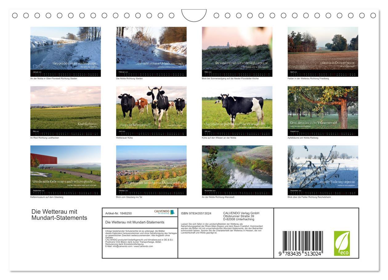 Bild: 9783435513024 | Die Wetterau mit Mundart-Statements (Wandkalender 2025 DIN A4...