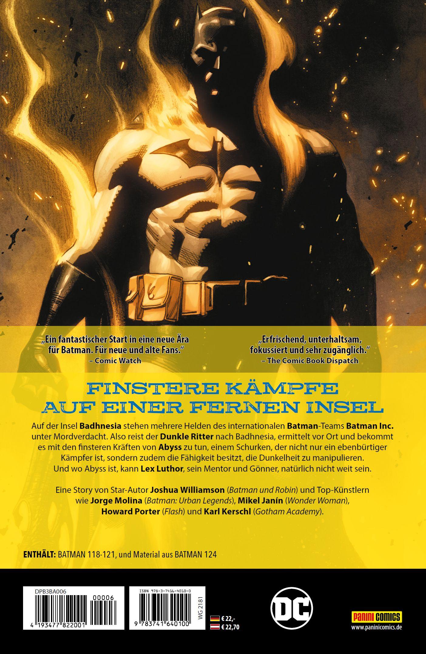 Rückseite: 9783741640100 | Batman | Bd. 6 (3. Serie): Kampf gegen Abyss | Williamson (u. a.)