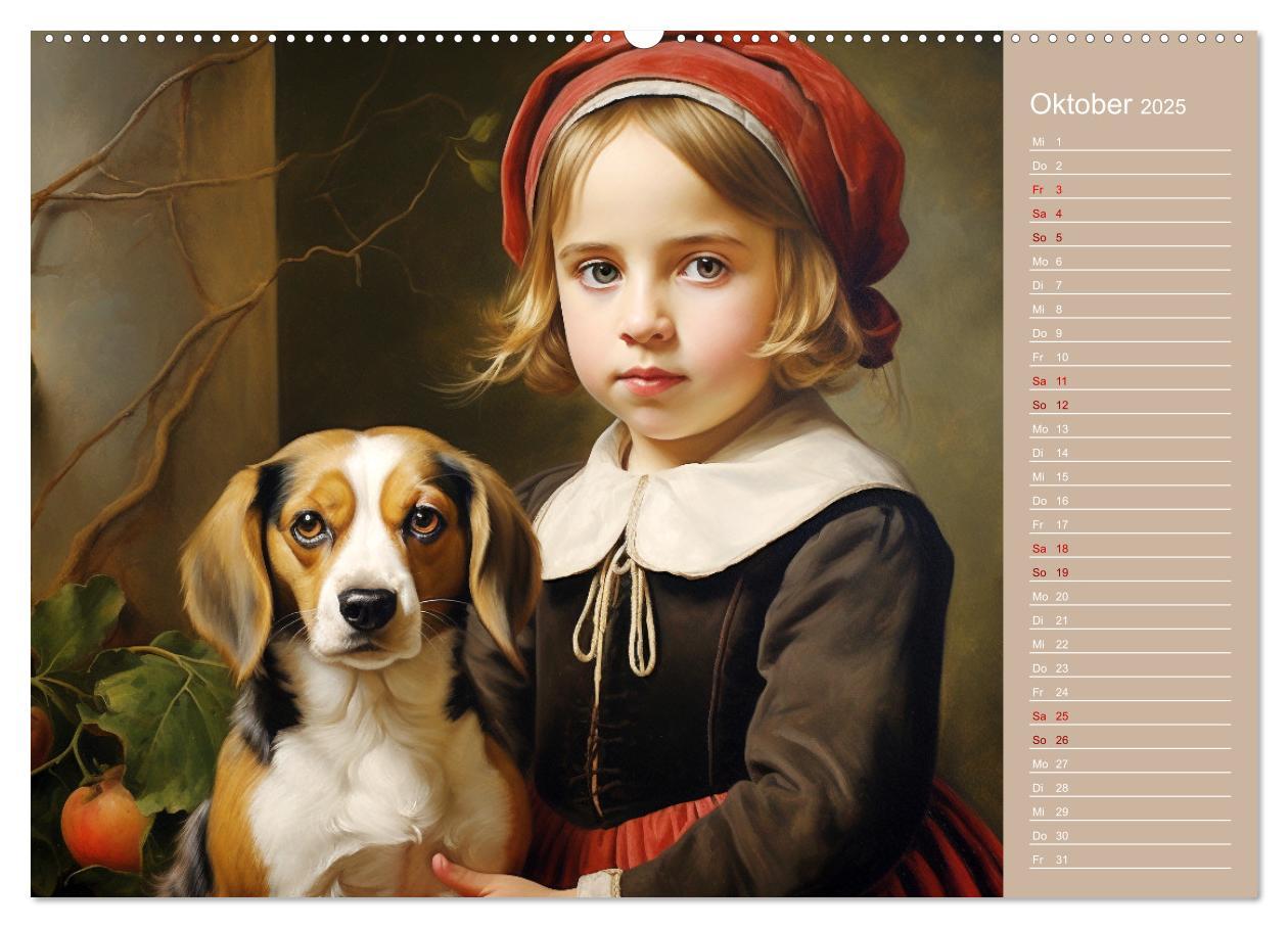 Bild: 9783435013876 | Dame mit Hund (Wandkalender 2025 DIN A2 quer), CALVENDO Monatskalender