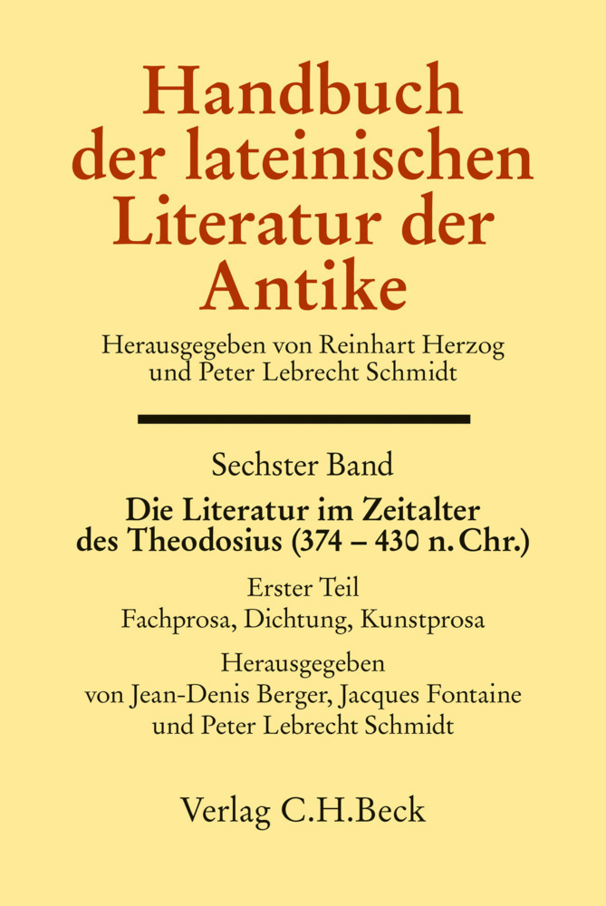 Cover: 9783406346873 | Die Literatur im Zeitalter des Theodosius (374 - 430 n.Chr.). Tl.1