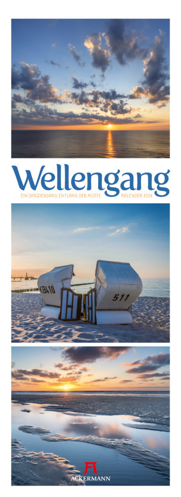Cover: 9783838424484 | Wellengang - Ein Spaziergang entlang der Küste Triplet-Kalender 2024