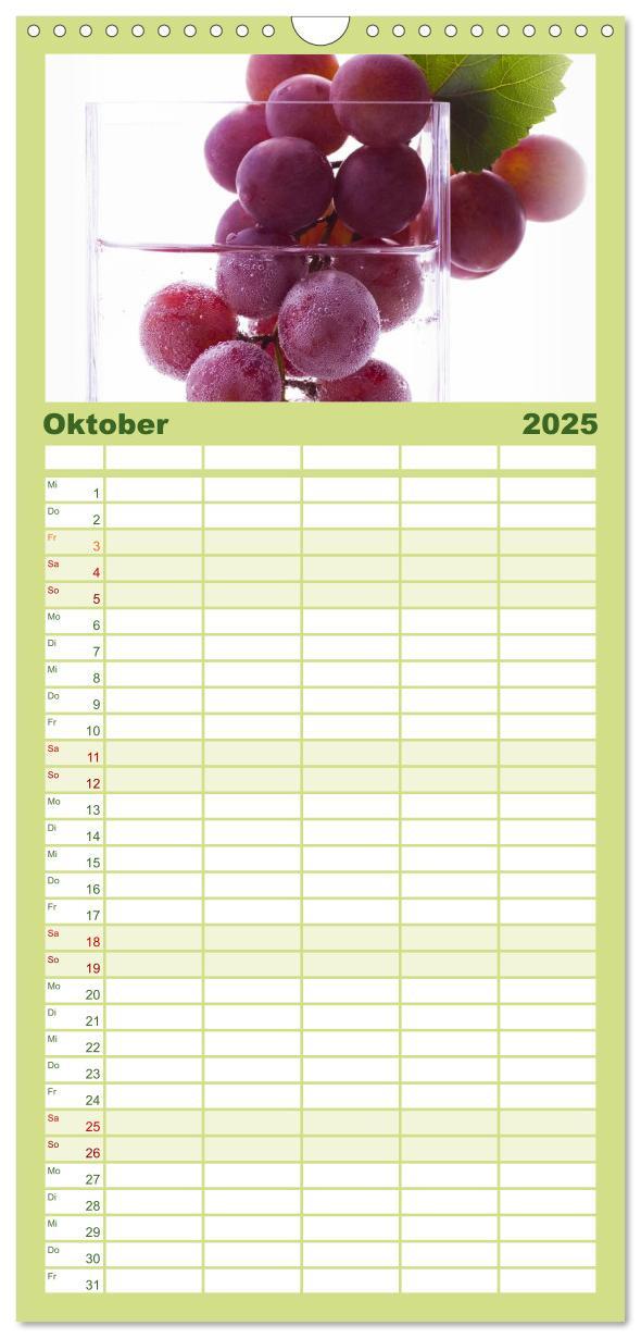 Bild: 9783457125977 | Familienplaner 2025 - Frische Früchte mit 5 Spalten (Wandkalender,...