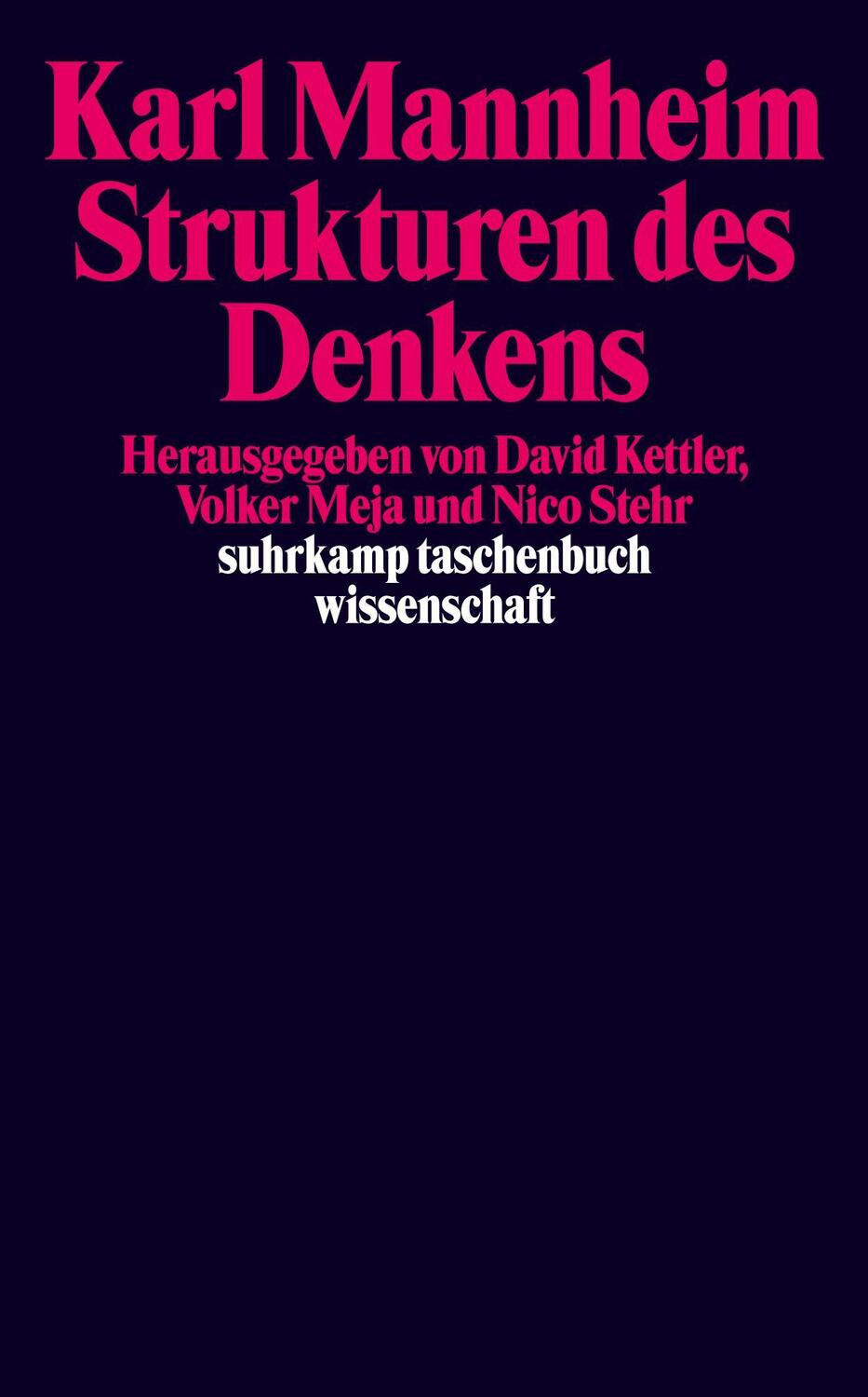 Cover: 9783518278987 | Strukturen des Denkens | Karl Mannheim | Taschenbuch | 322 S. | 1980