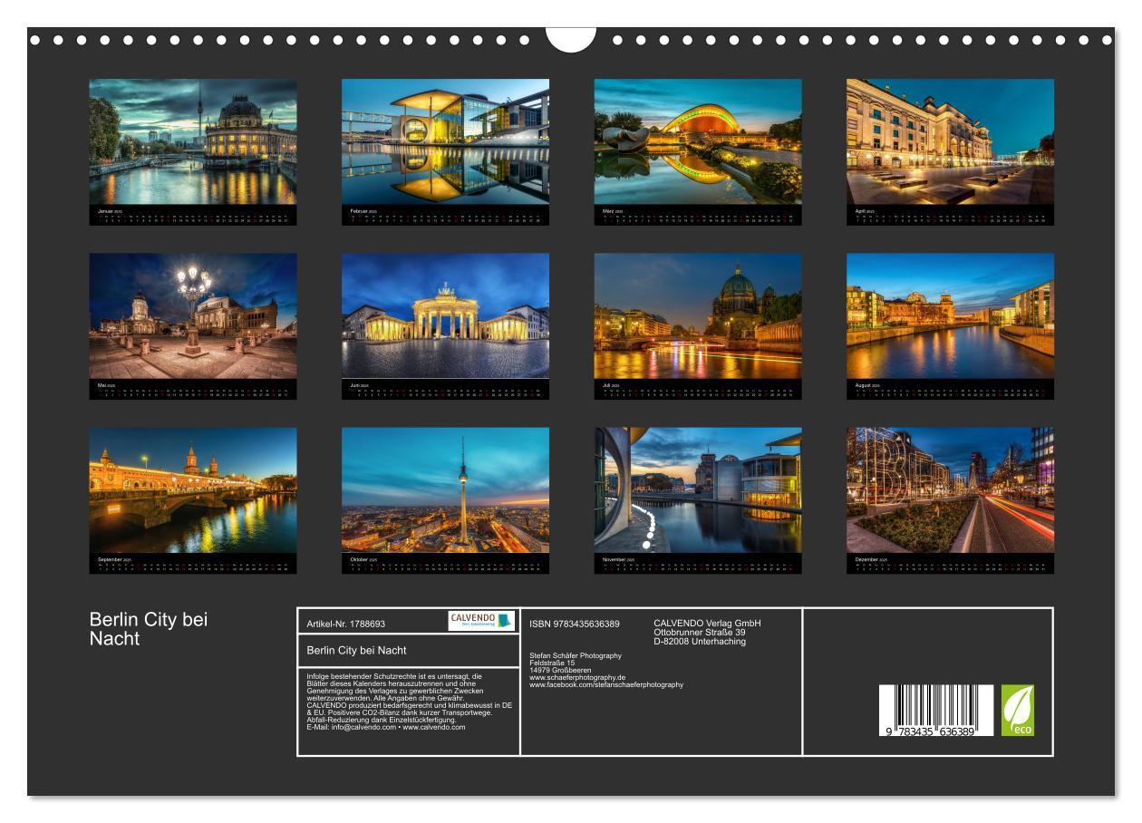 Bild: 9783435636389 | Berlin City bei Nacht (Wandkalender 2025 DIN A3 quer), CALVENDO...