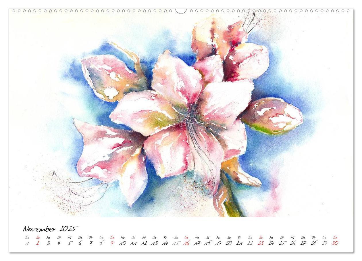 Bild: 9783435501991 | Blumen Blüten Aquarelle (Wandkalender 2025 DIN A2 quer), CALVENDO...