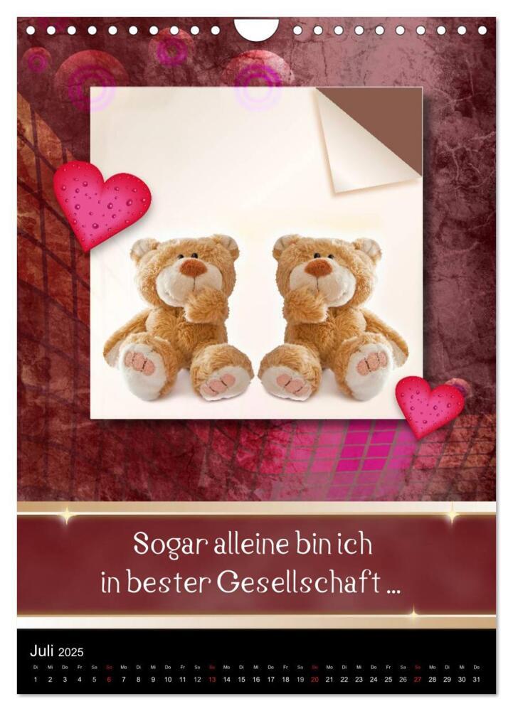 Bild: 9783457037058 | Teddys mit Sprüchen (Wandkalender 2025 DIN A4 hoch), CALVENDO...