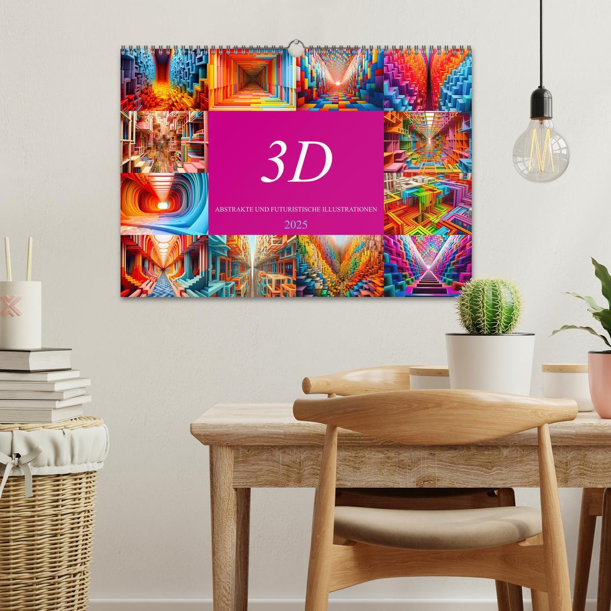 Bild: 9783383877117 | 3D - Abstrakte und futuristische Illustrationen (Wandkalender 2025...