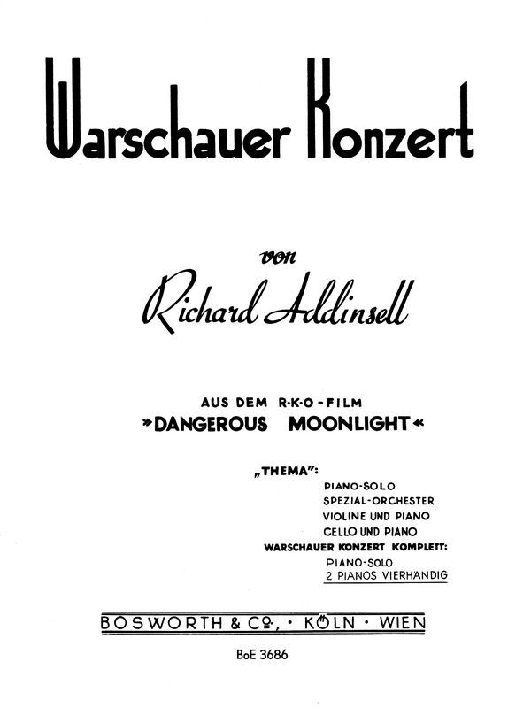 Cover: 5020679590218 | Richard Addinsell: Warsaw Concerto (2 Piano Score) | Addinsell | Buch