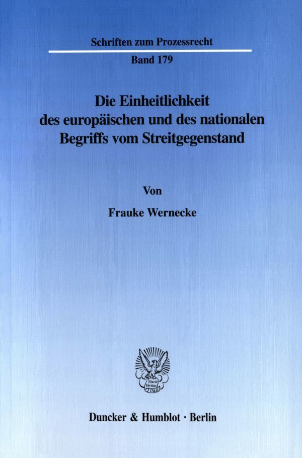 Cover: 9783428110643 | Die Einheitlichkeit des europäischen und des nationalen Begriffs...