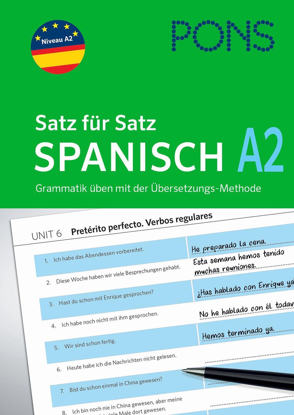 Cover: 9783125621657 | PONS Satz für Satz Spanisch A2. Grammatik üben mit der...
