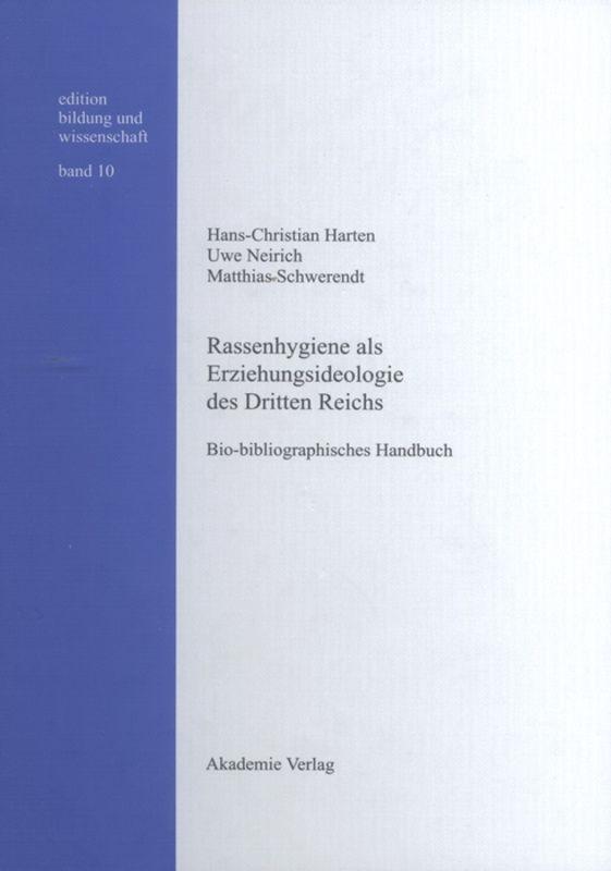 Cover: 9783050040943 | Rassenhygiene als Erziehungsideologie des Dritten Reichs | Buch | 2006