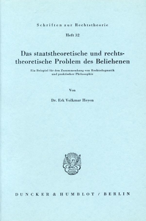 Cover: 9783428029617 | Das staatstheoretische und rechtstheoretische Problem des Beliehenen.