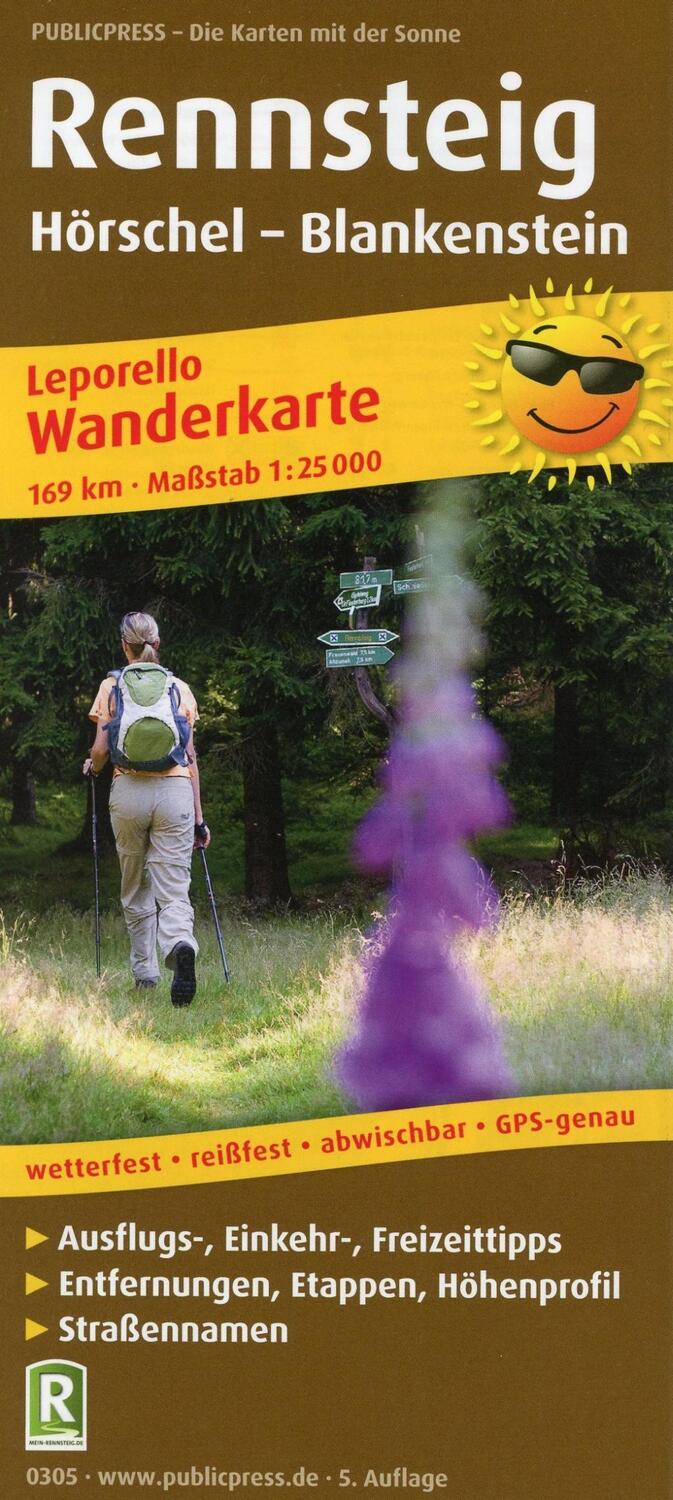 Cover: 9783899203059 | Wanderkarte Rennsteig 1 : 25 000 | (Land-)Karte | Deutsch | 2010