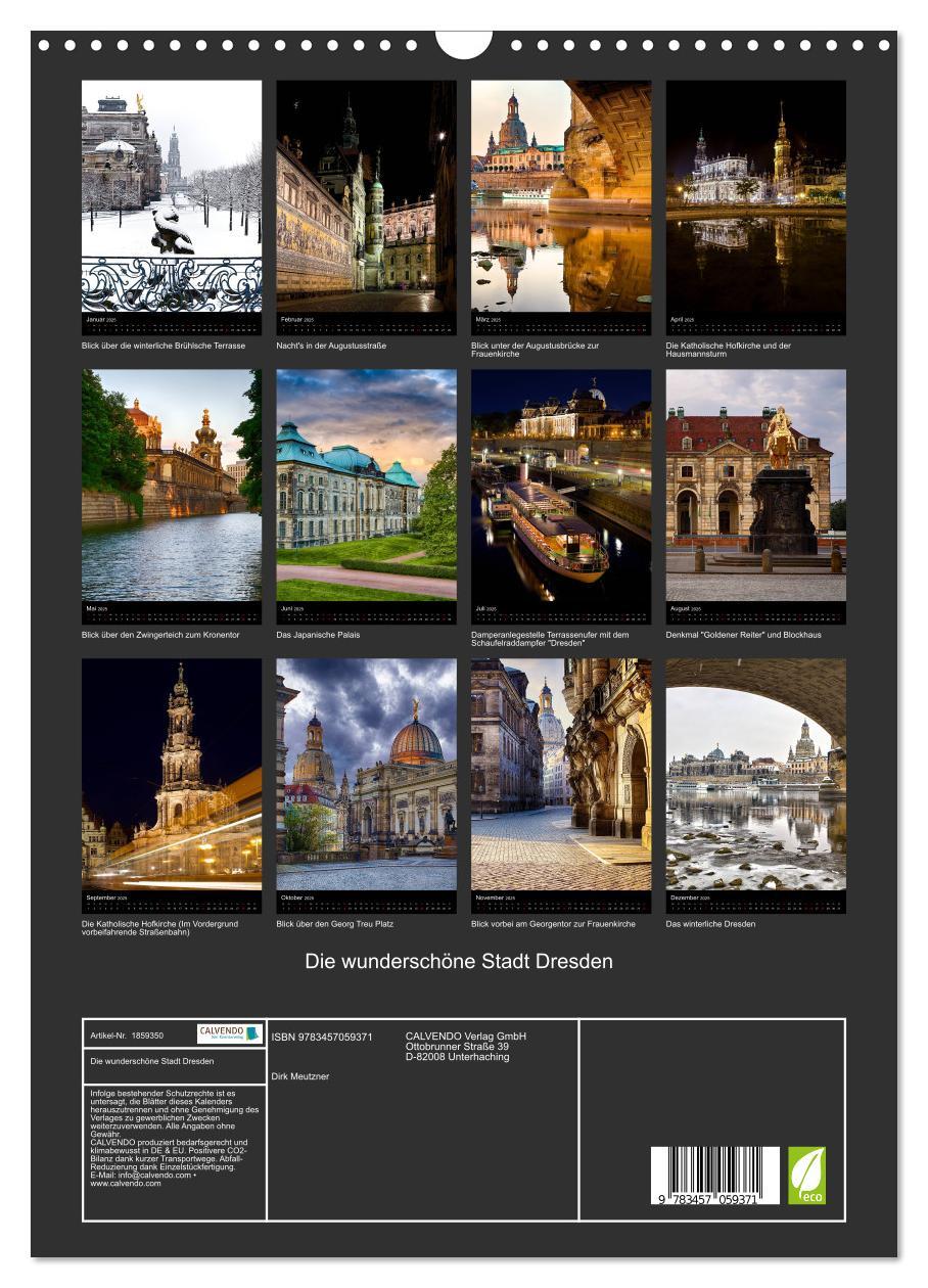 Bild: 9783457059371 | Die wunderschöne Stadt Dresden (Wandkalender 2025 DIN A3 hoch),...